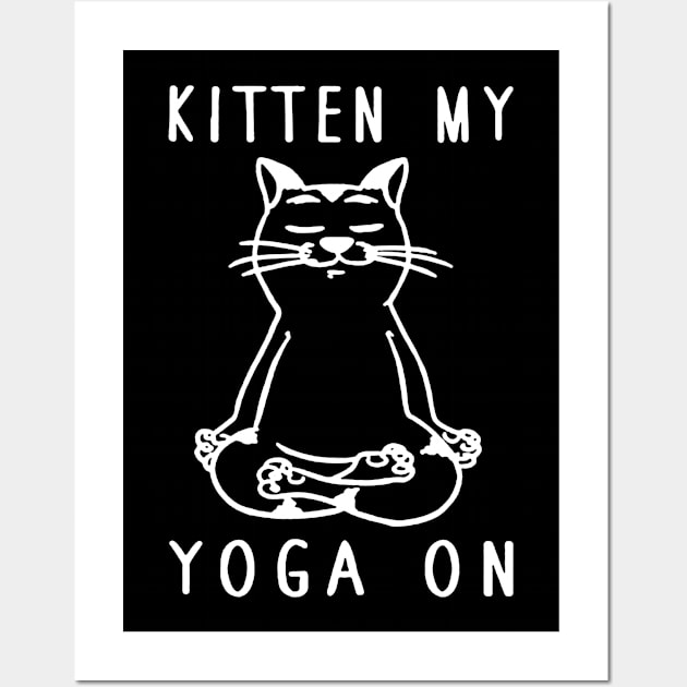 kitten me yoga on Wall Art by amillustrated